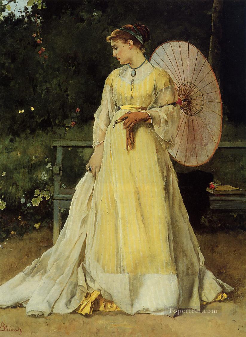 In the Country lady Belgian painter Alfred Stevens Oil Paintings